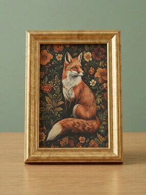 Fox Framed Woodland Animal Fine Art Print Fall Decor